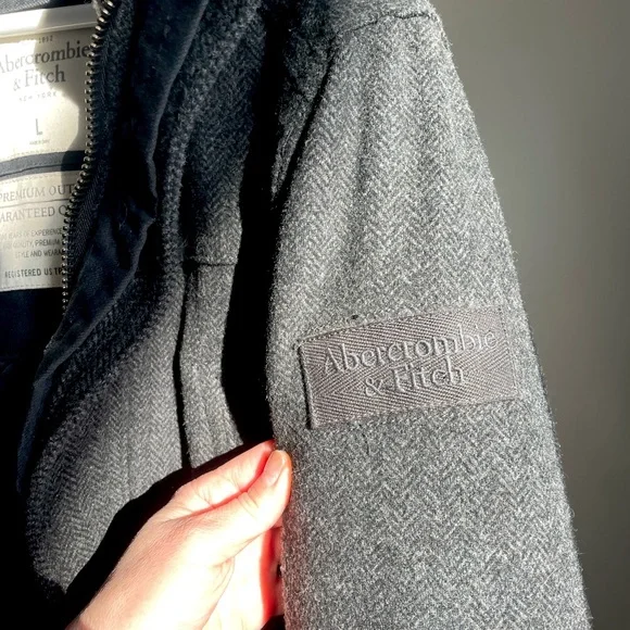 Abercrombie & Fitch Premium Wool Coat L - Picture 7 of 16